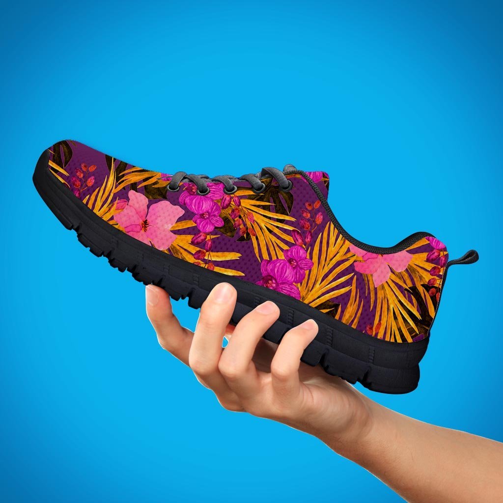 Hibiscus Watercolor Flower Hawaiian Print Women's Sneakers-grizzshop