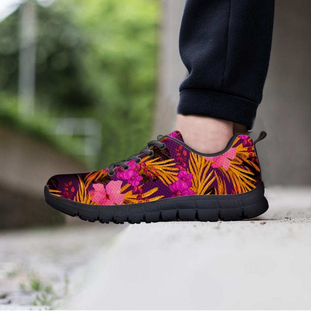 Hibiscus Watercolor Flower Hawaiian Print Women's Sneakers-grizzshop