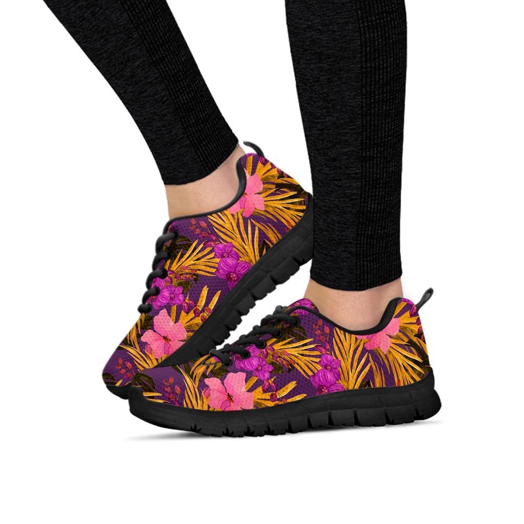Hibiscus Watercolor Flower Hawaiian Print Women's Sneakers-grizzshop