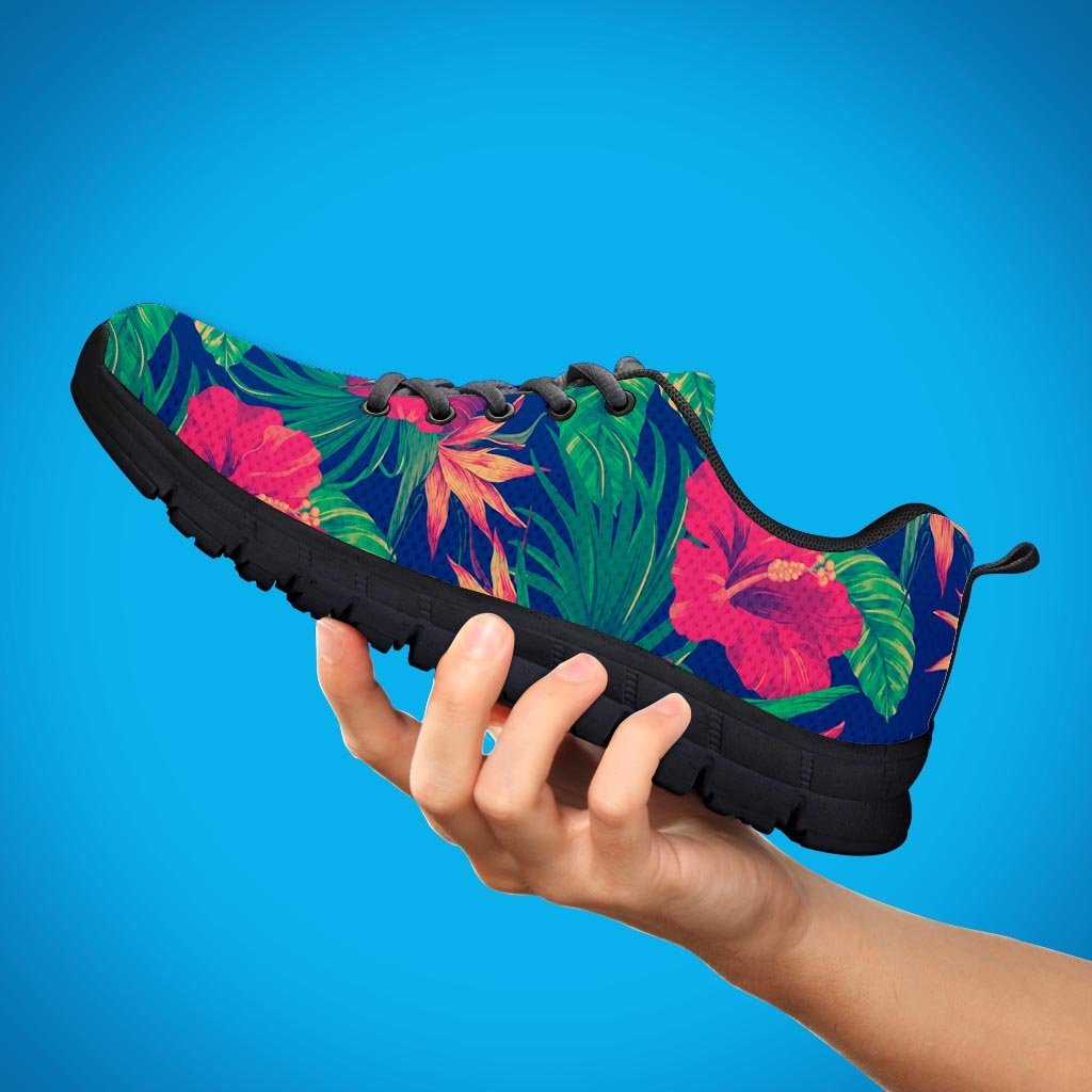 Hibiscus Hawaiian Flower Print Men's Sneakers-grizzshop