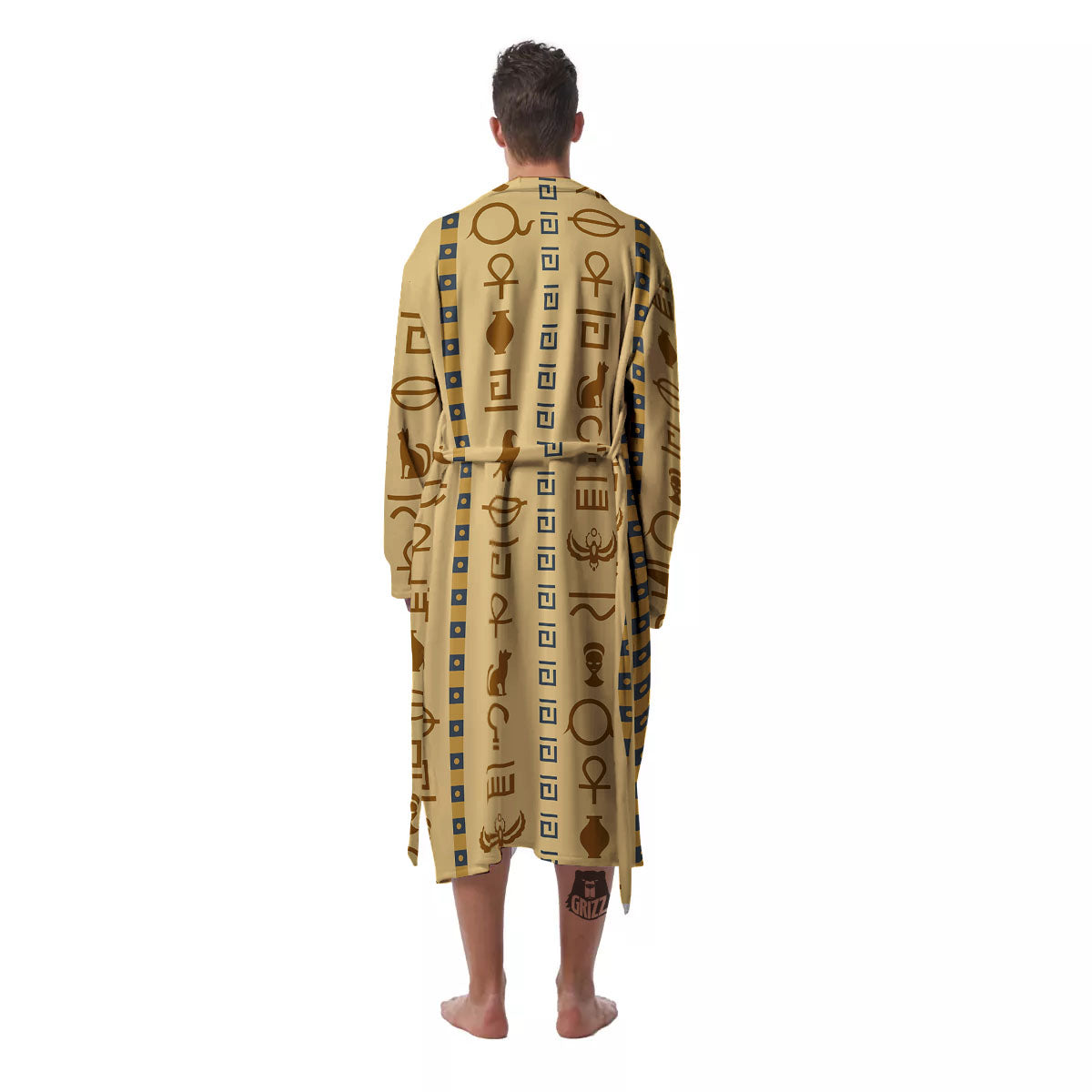 Hieroglyphs Ancient Egyptian Print Men's Robe-grizzshop