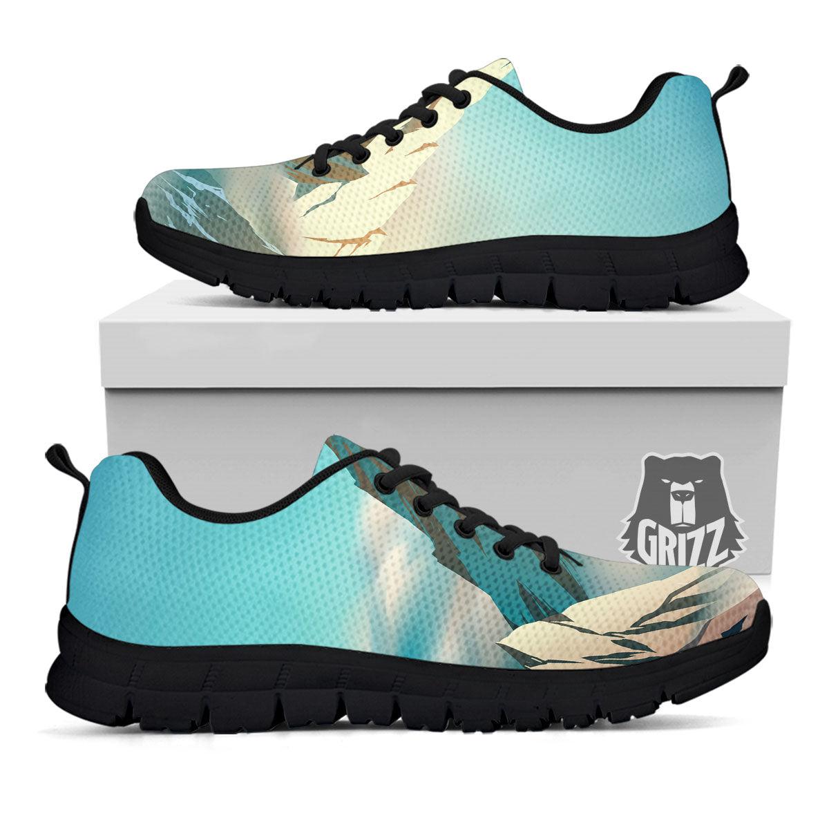 High Mountain Print Black Sneaker-grizzshop