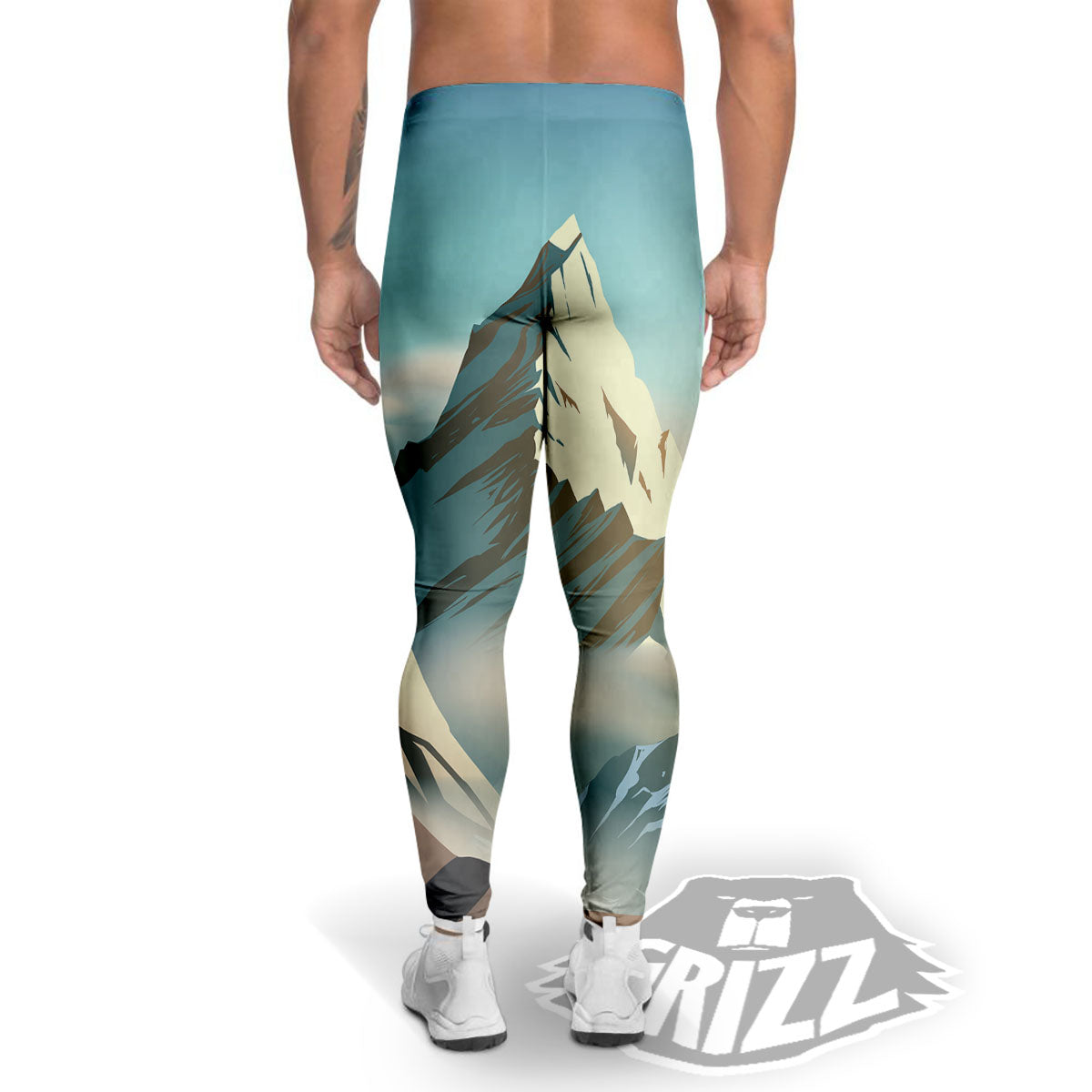 High Mountain Print Men's Leggings-grizzshop