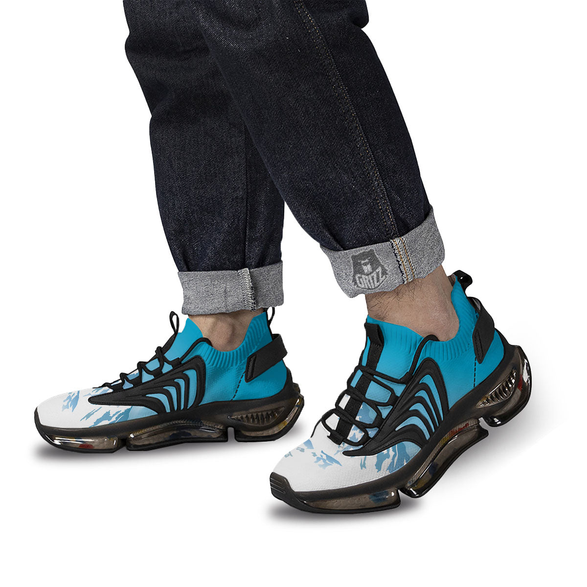 Himalaya Mountain Print Black Gym Shoes-grizzshop