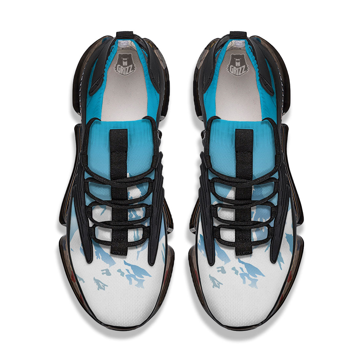 Himalaya Mountain Print Black Gym Shoes-grizzshop