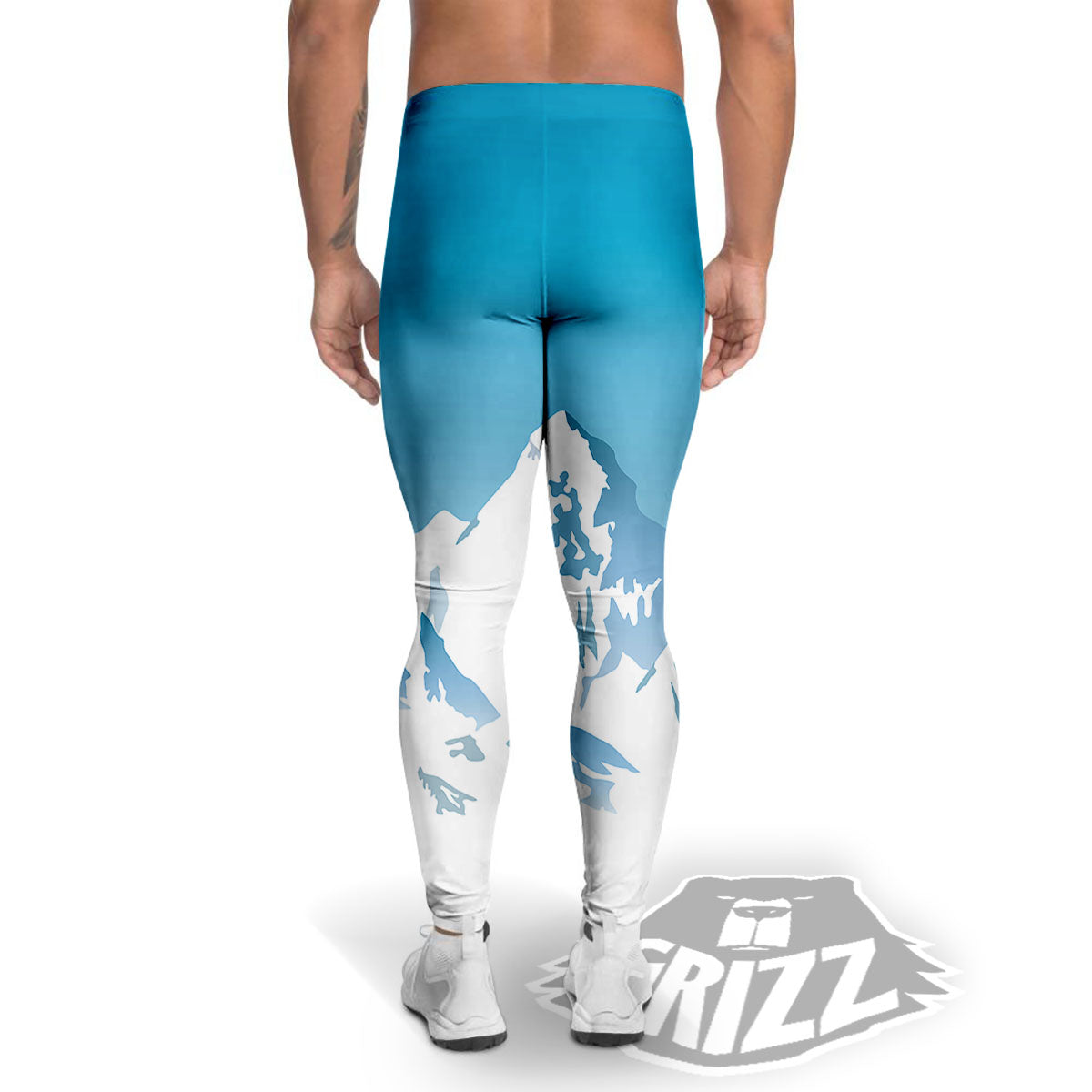 Himalaya Mountain Print Men's Leggings-grizzshop