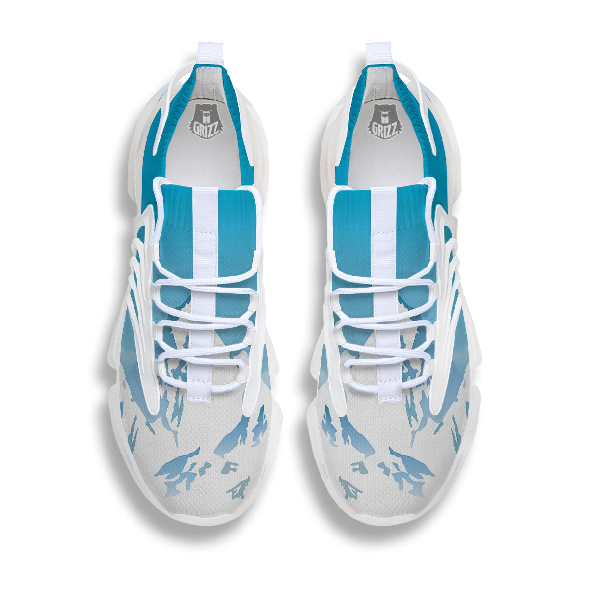 Himalaya Mountain Print White Gym Shoes-grizzshop