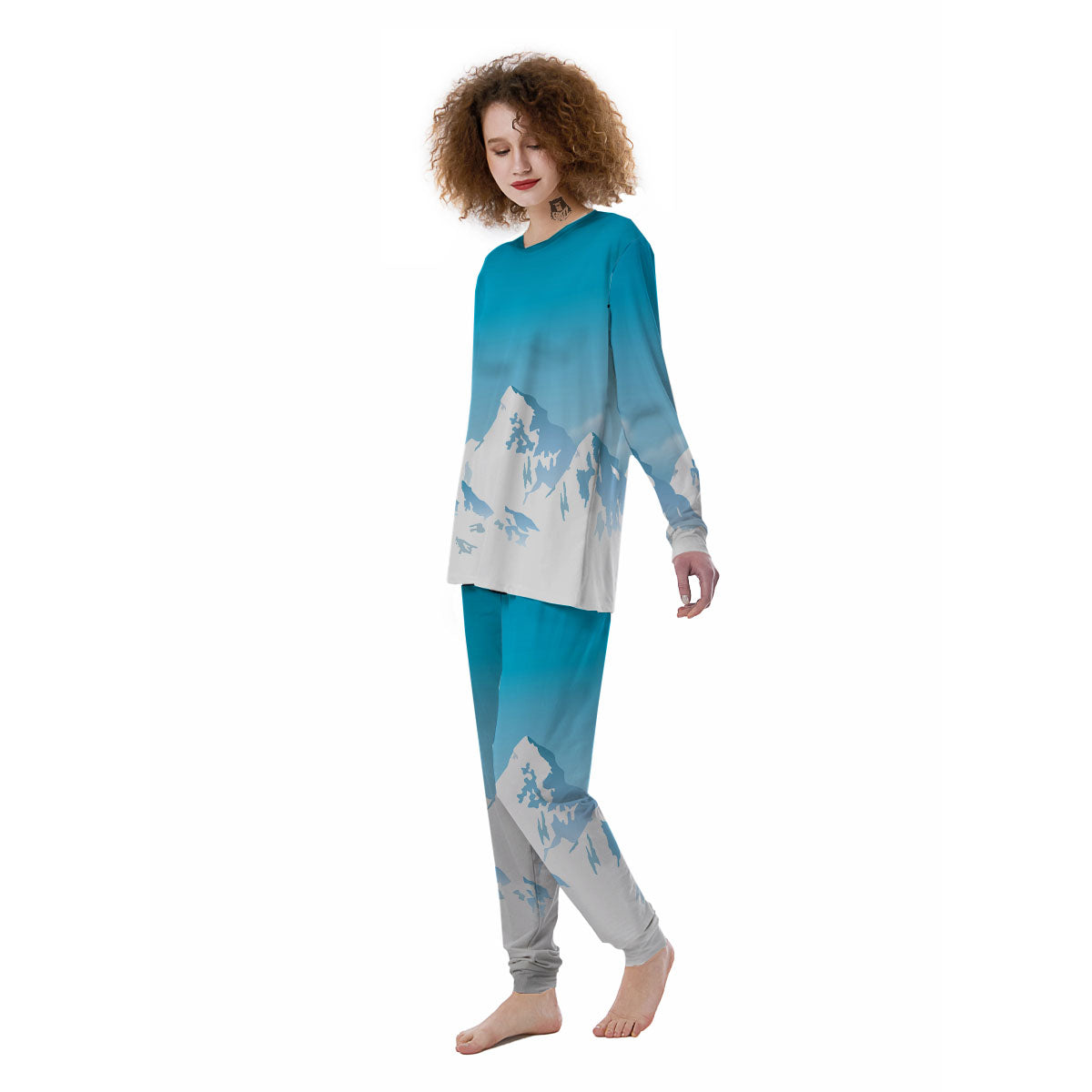 Himalaya Mountain Print Women's Pajamas-grizzshop