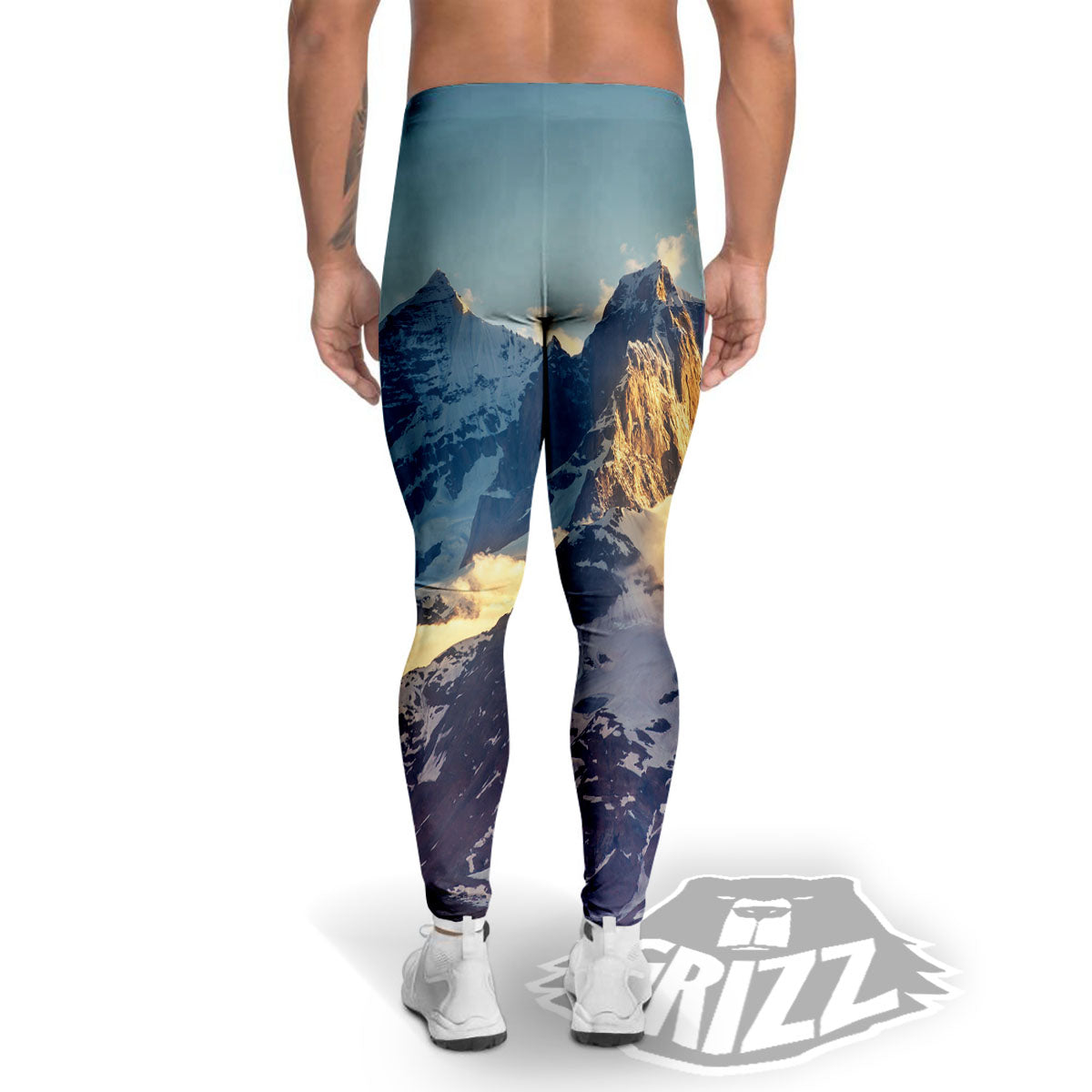 Himalayan Moutain Print Men's Leggings-grizzshop