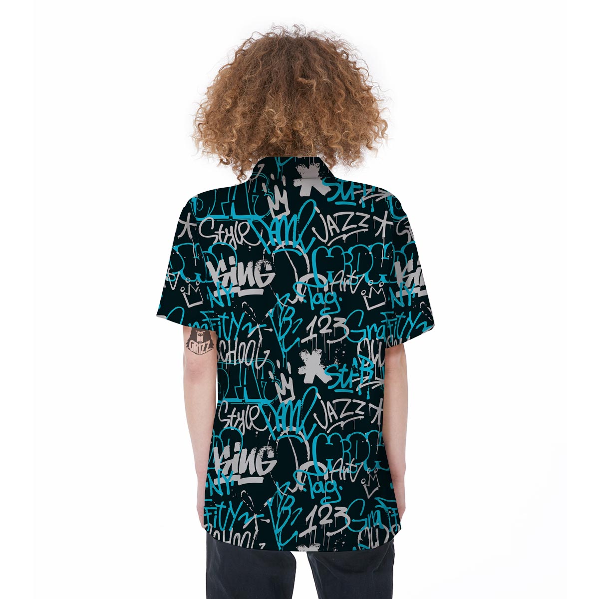 Hiphop Airbrush Print Women's Short Sleeve Shirts-grizzshop