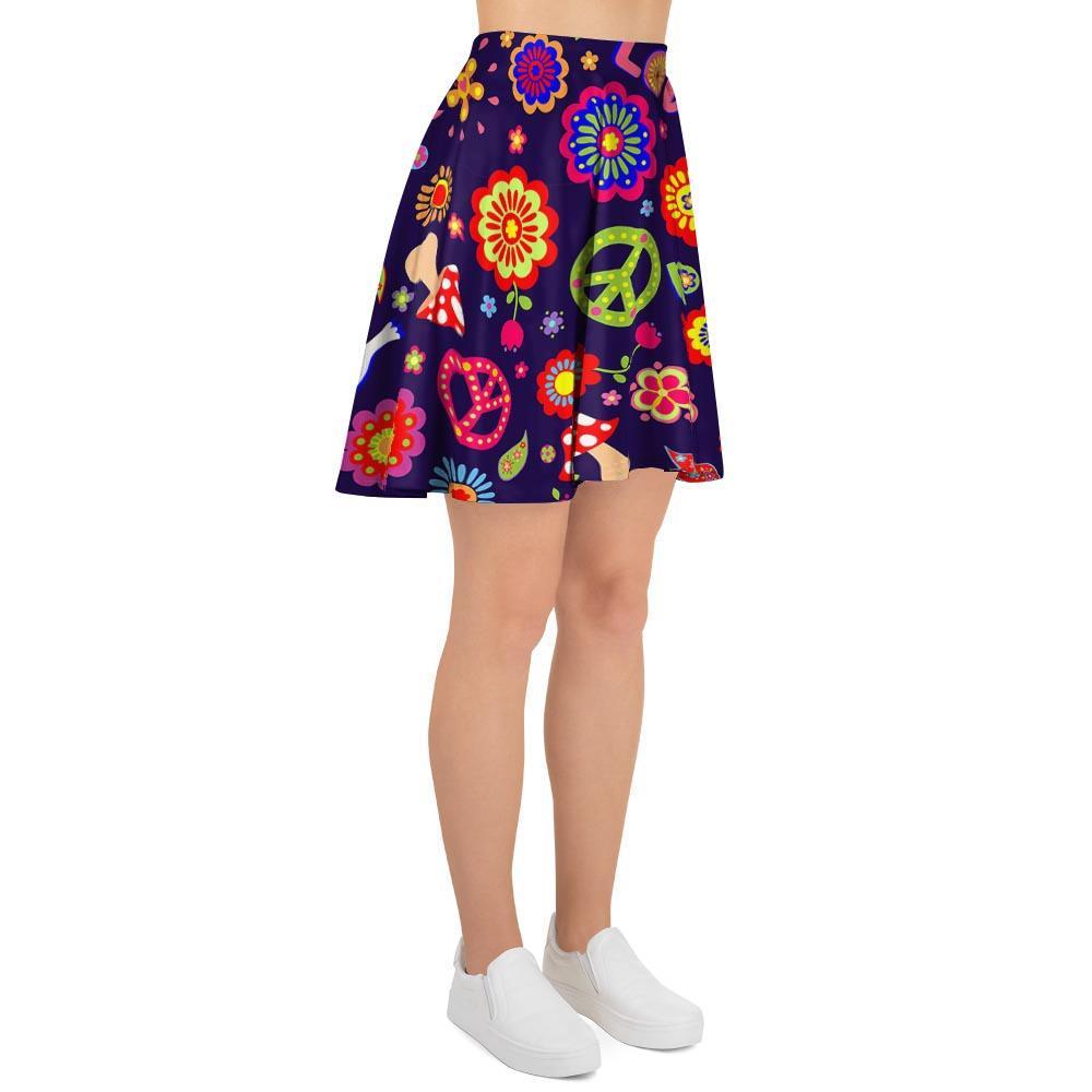 Hippie Floral Women's Skirt-grizzshop