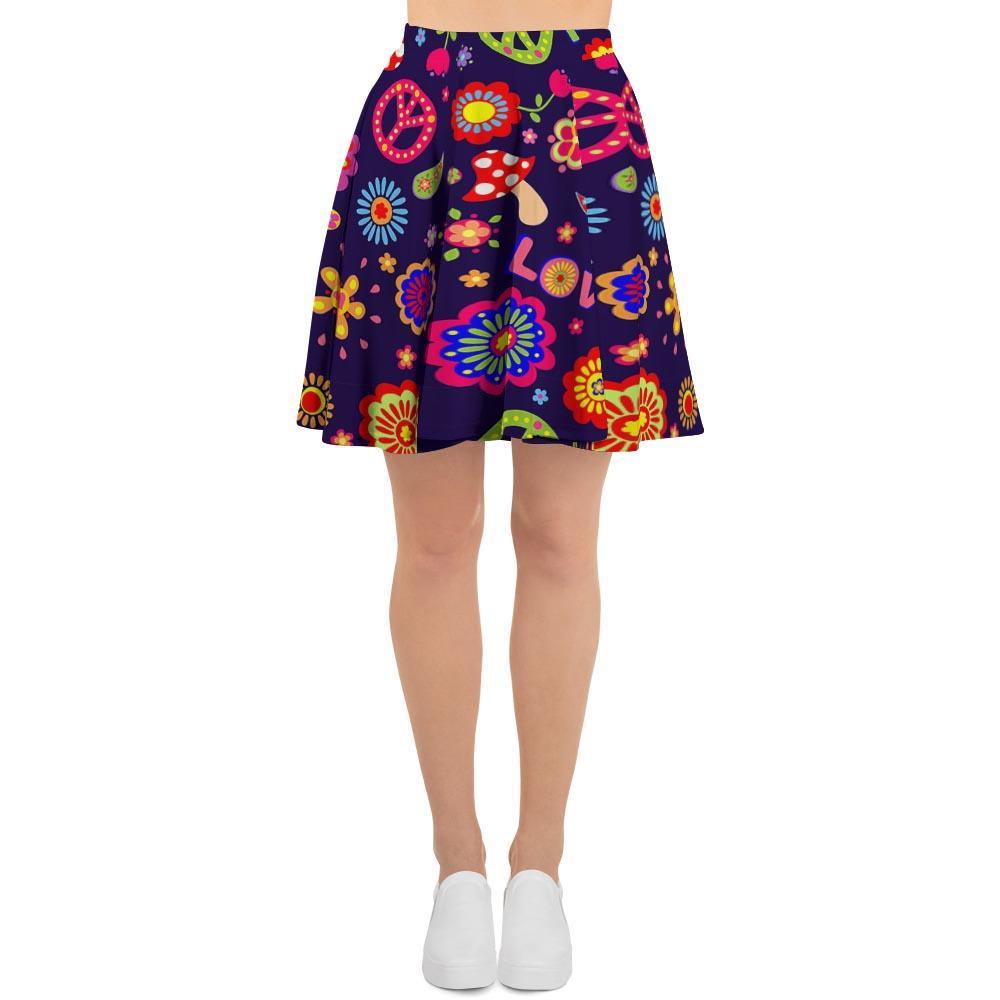 Hippie Floral Women's Skirt-grizzshop
