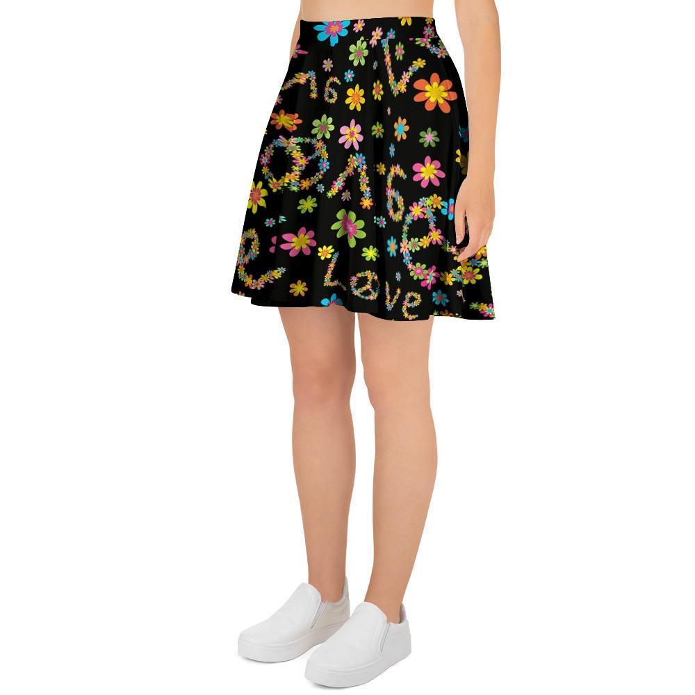 Hippie Love Floral Women's Skirt-grizzshop