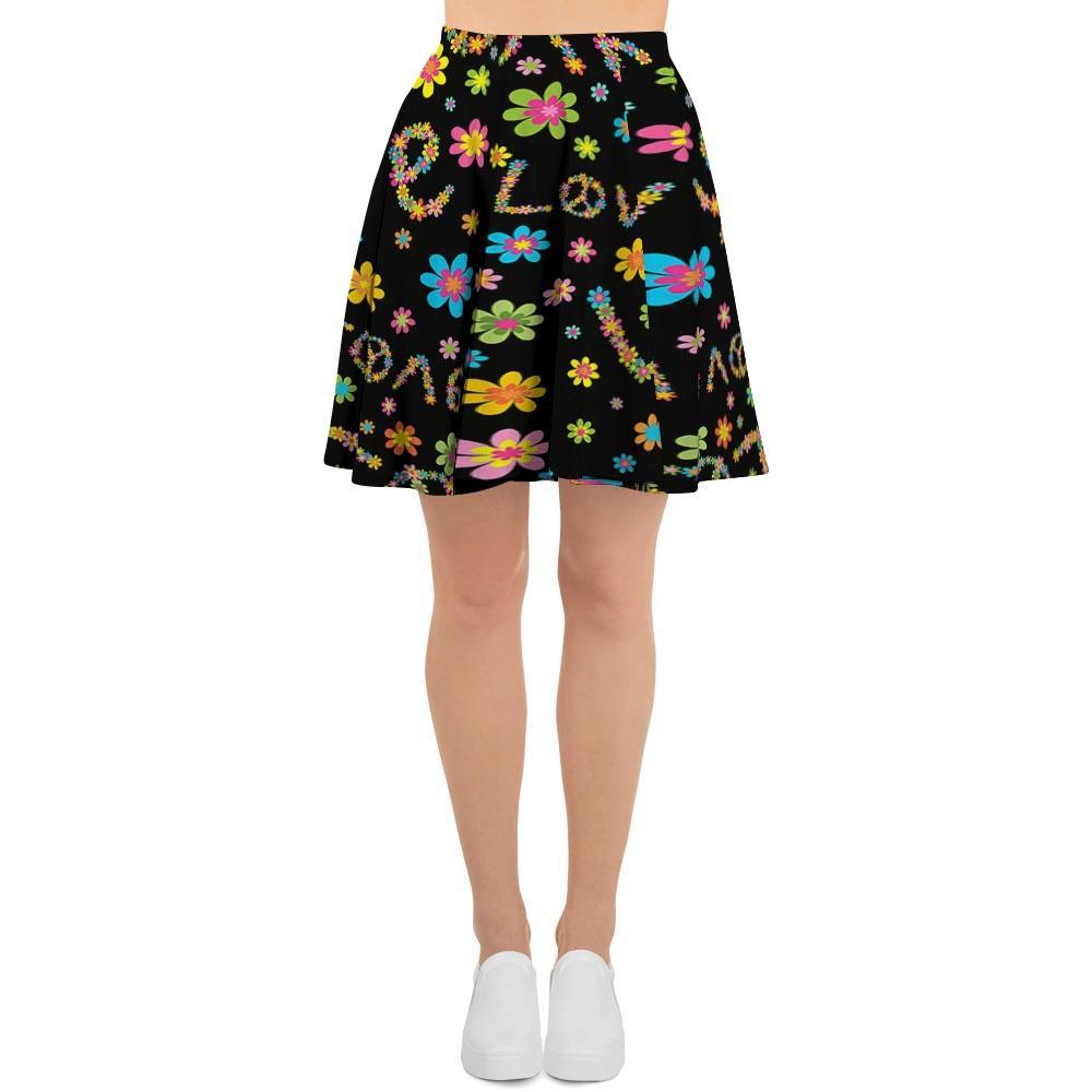 Hippie Love Floral Women's Skirt-grizzshop