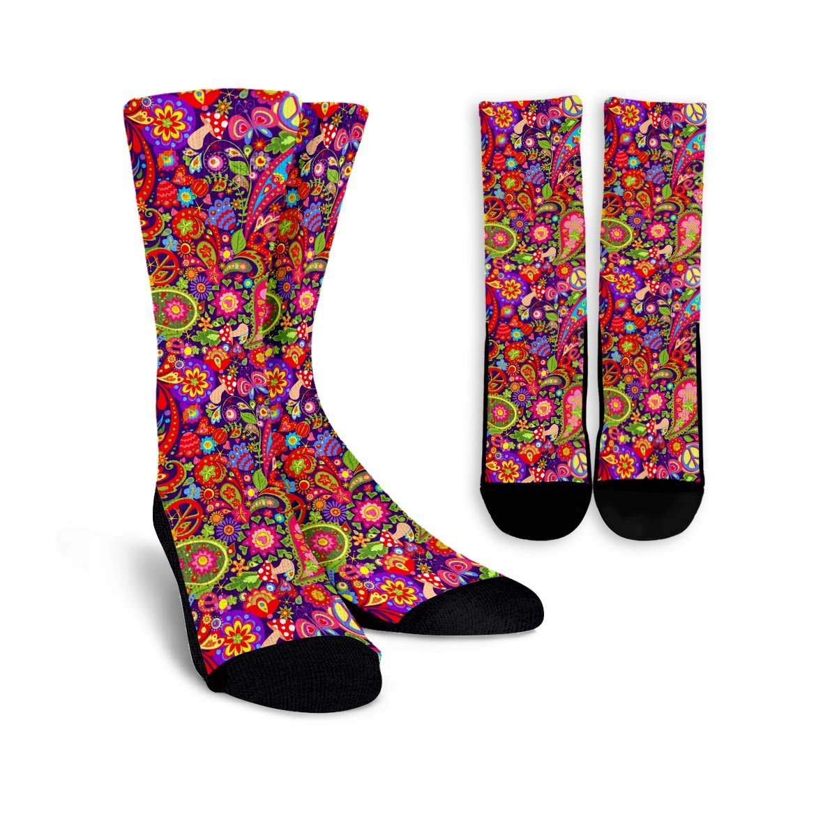 Hippie Paisley Unisex Socks-grizzshop