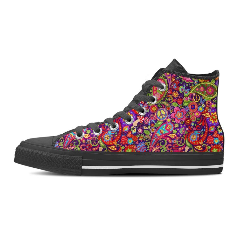 Hippie Paisley Women's High Top Shoes-grizzshop