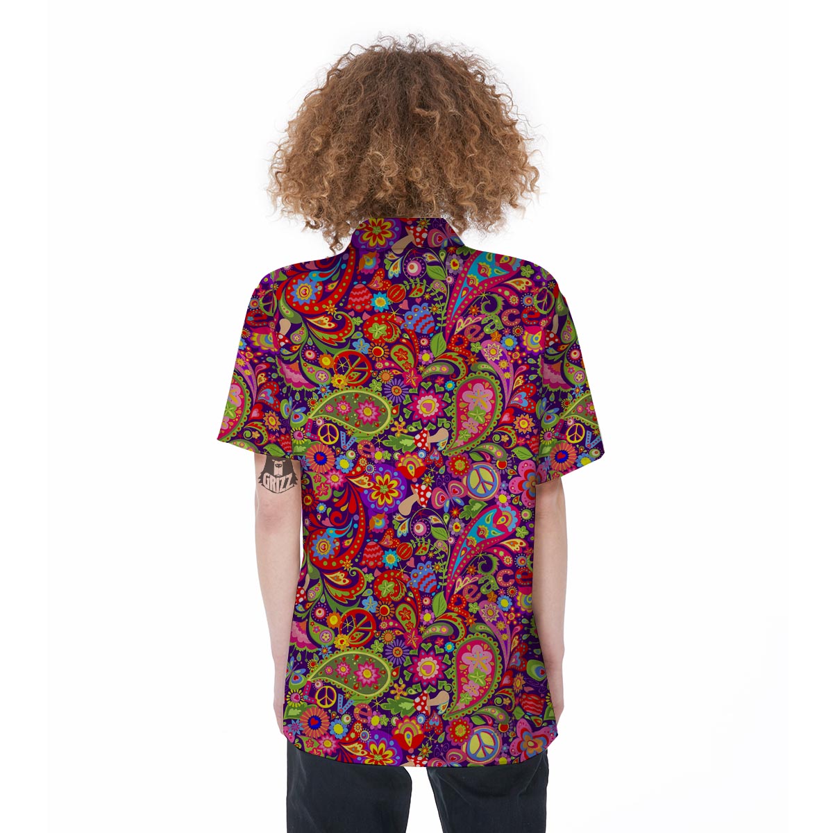 Hippie Paisley Women's Short Sleeve Shirts-grizzshop