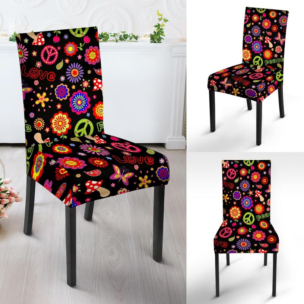 Hippie Peace Print Chair Cover-grizzshop