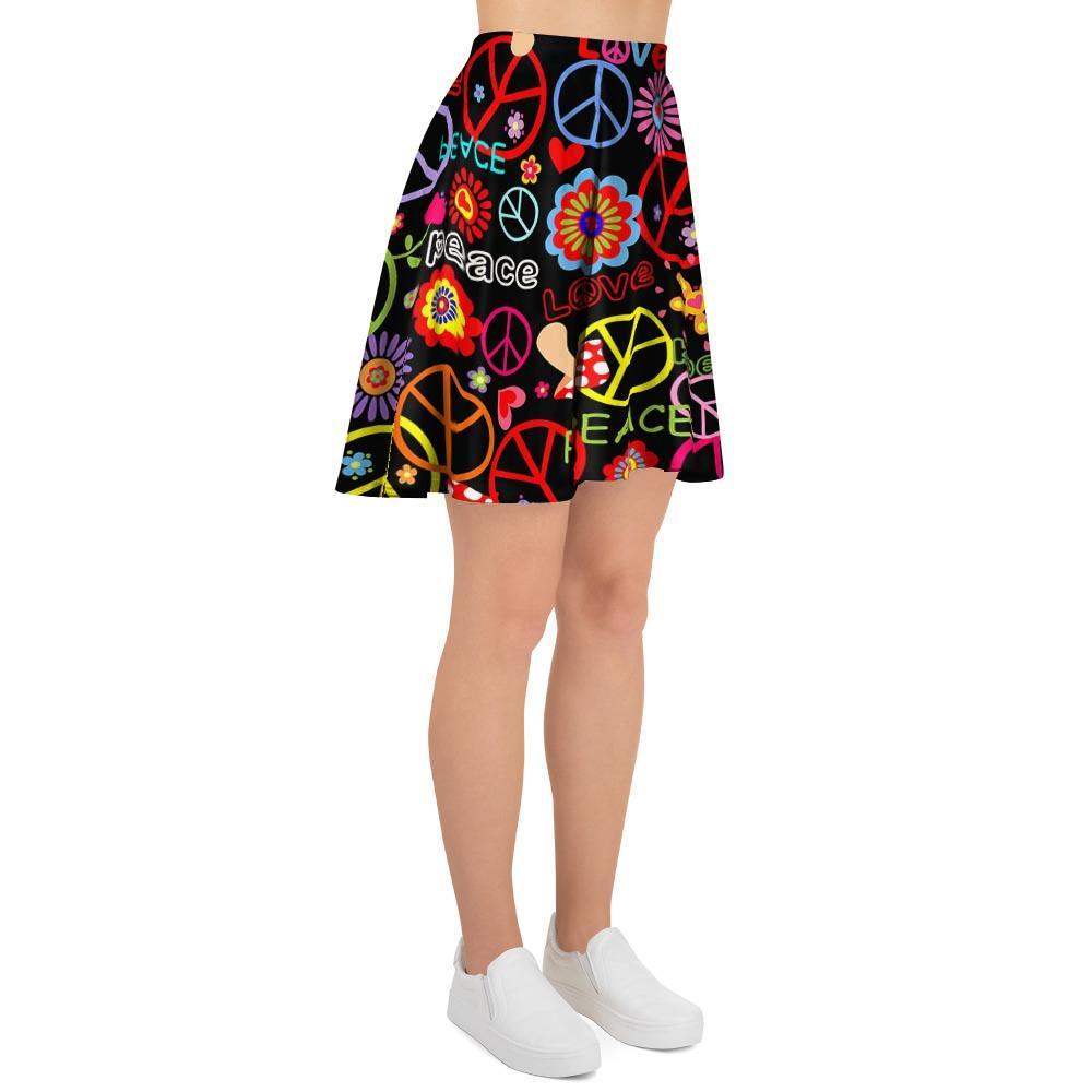 Hippie Peace Sign Women's Skirt-grizzshop