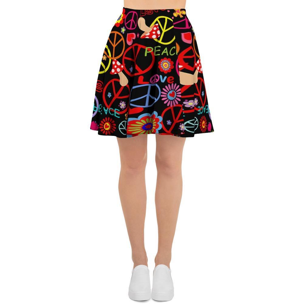 Hippie Peace Sign Women's Skirt-grizzshop