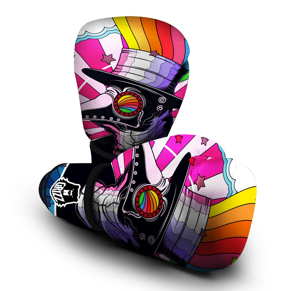 Hippie Plague Doctor Colorful Print Boxing Gloves-grizzshop