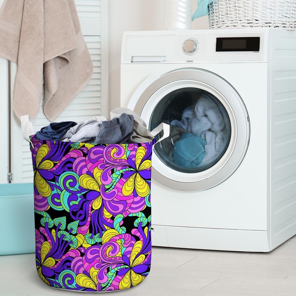 Hippie Psychedelic Mushroom Laundry Basket-grizzshop