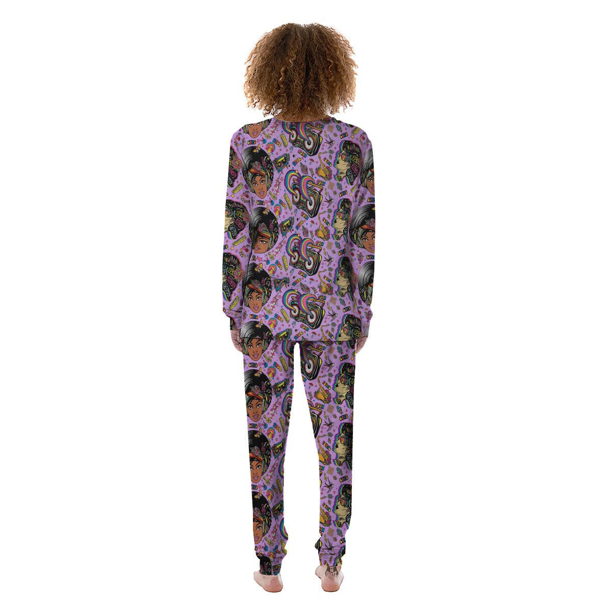 Hippie Retro Funky Women Print Pattern Women's Pajamas-grizzshop