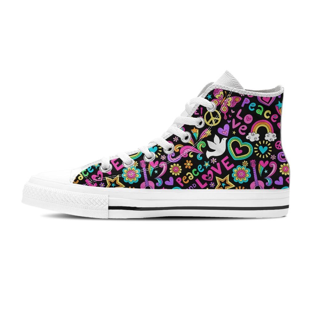 Hippie Retro Women's High Top Shoes-grizzshop