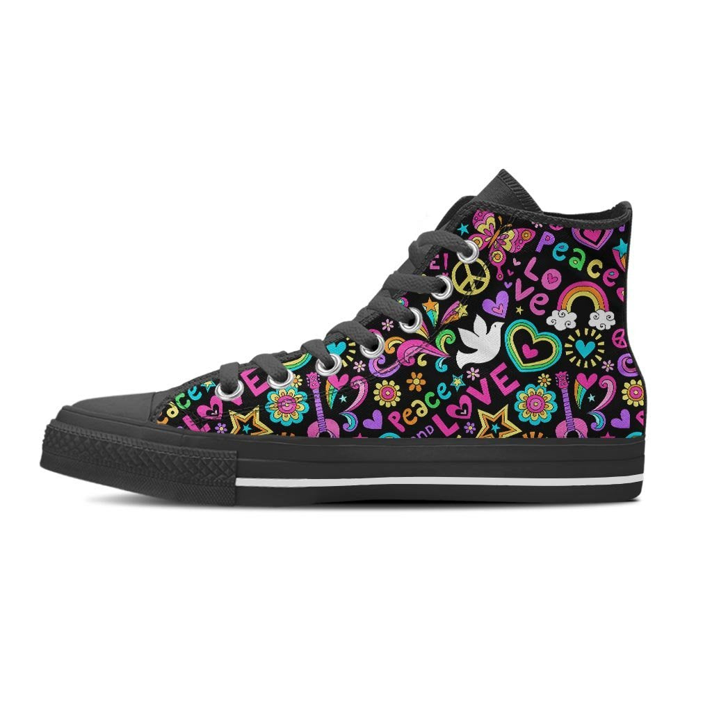 Hippie Retro Women's High Top Shoes-grizzshop