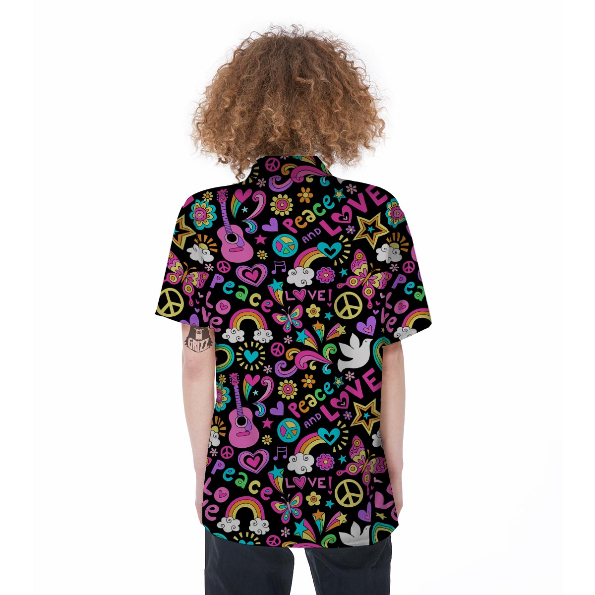 Hippie Retro Women's Short Sleeve Shirts-grizzshop