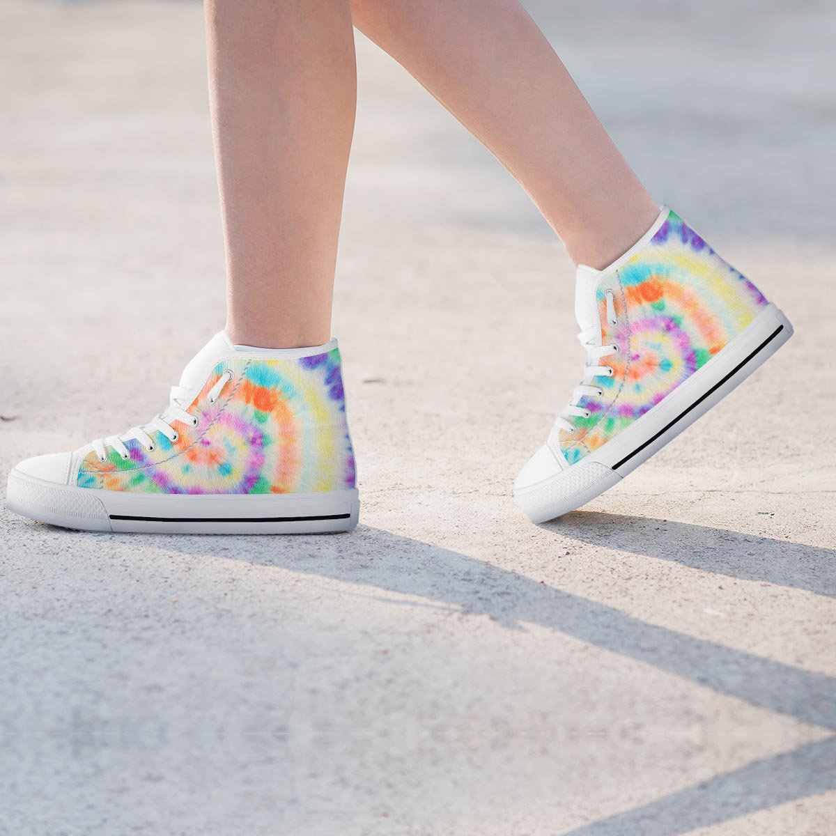 Hippie Tie Dye Women's High Top Shoes-grizzshop