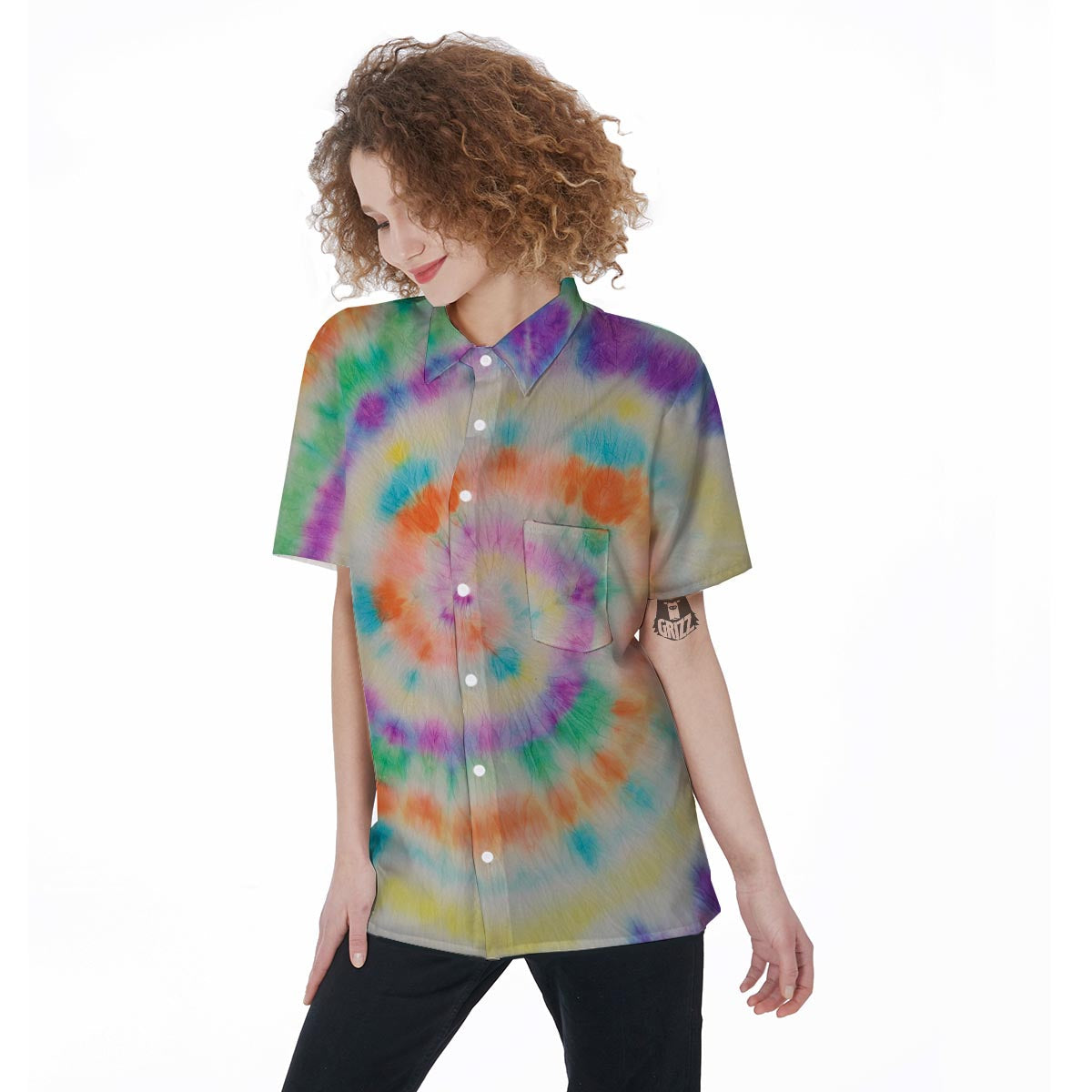 Hippie Tie Dye Women's Short Sleeve Shirts-grizzshop