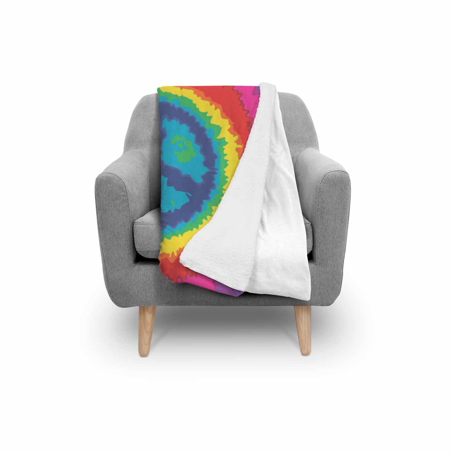 Hippie Tie dye Peace Sign Pattern Print Throw Blanket-grizzshop