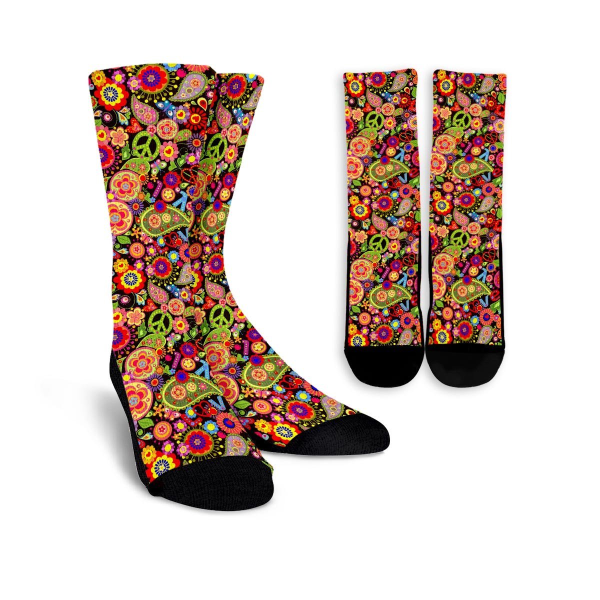 Hippie Trippy Unisex Socks-grizzshop