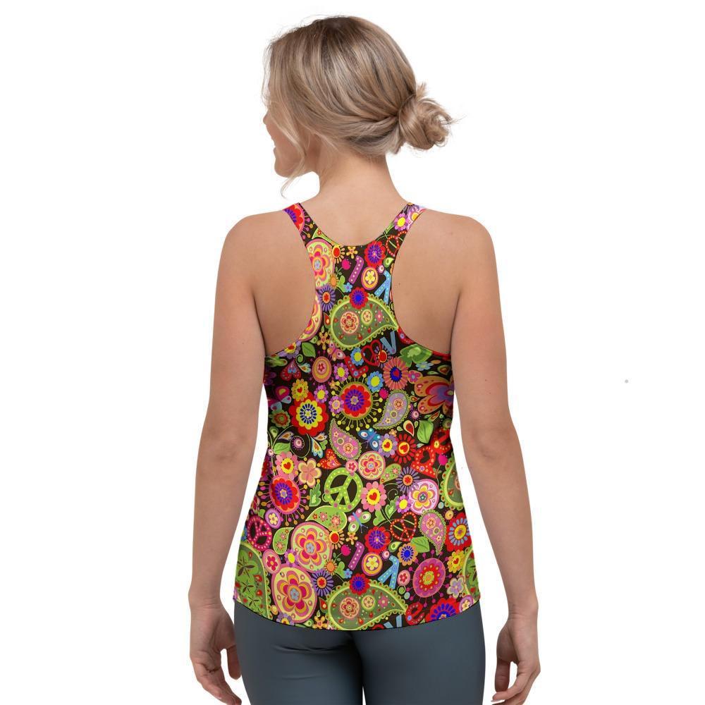Hippie Trippy Women's Racerback Tank Top-grizzshop