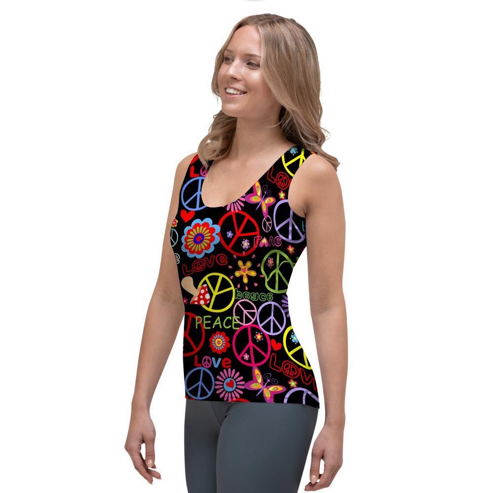 Hippie Peace Sign Women's Tank Top-grizzshop