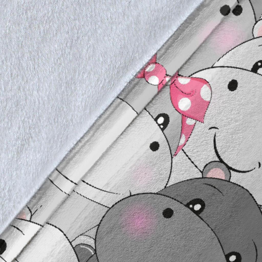 Hippo Cute Print Pattern Blanket-grizzshop