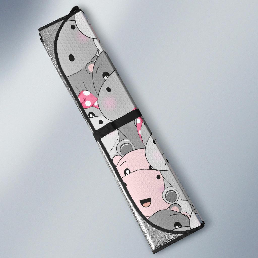 Hippo Cute Print Pattern Car Sun Shade-grizzshop