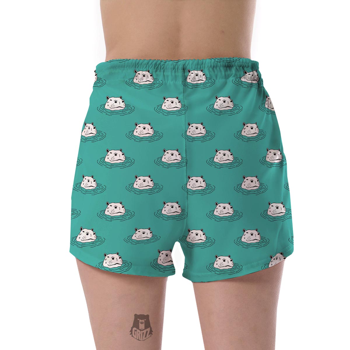 Hippo Print Pattern Women's Shorts-grizzshop