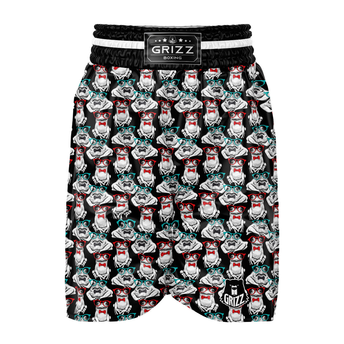 Hipster Frog Print Pattern Boxing Shorts-grizzshop