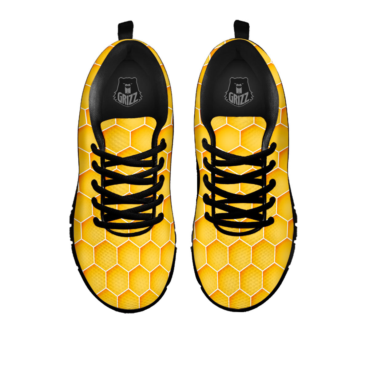 Hive Honey Bee Print Pattern Black Sneaker-grizzshop