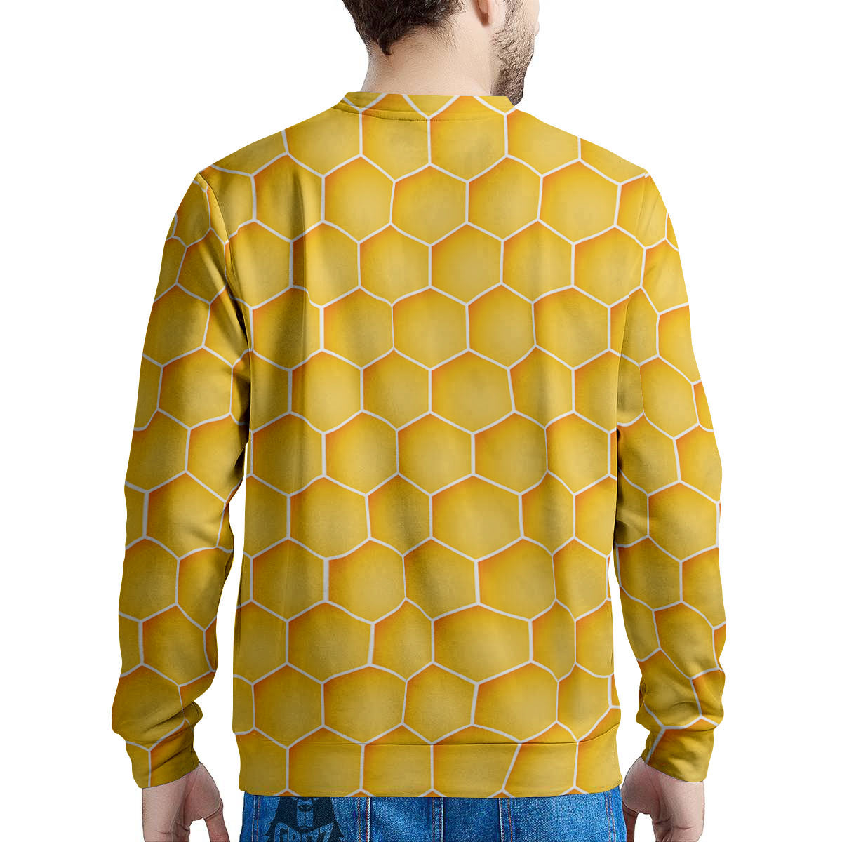 Hive Honey Bee Print Pattern Men's Sweatshirt-grizzshop