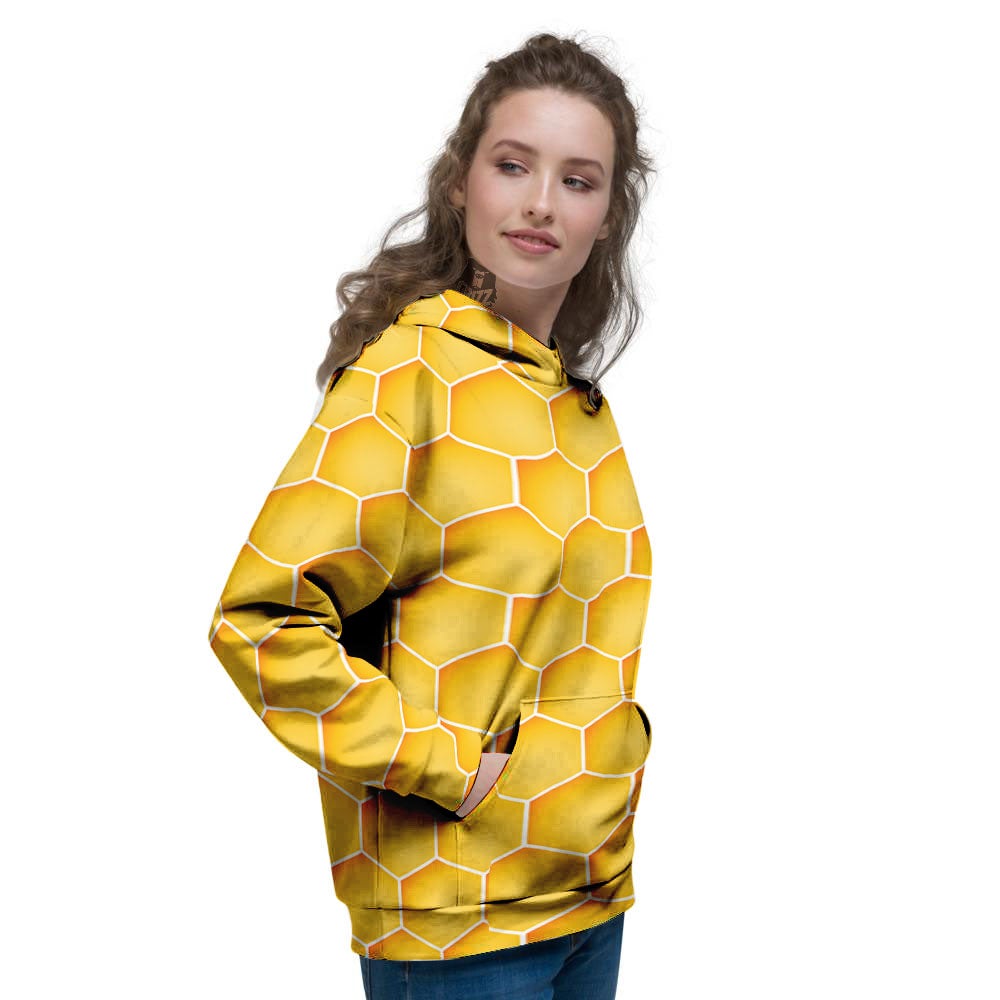 Hive Honey Bee Print Pattern Women's Hoodie-grizzshop