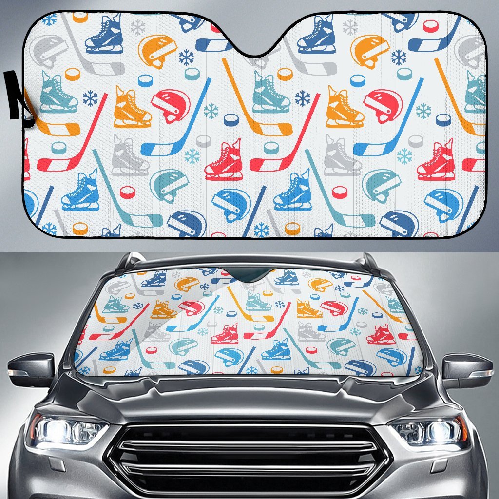 Hockey Pattern Print Car Sun Shade-grizzshop