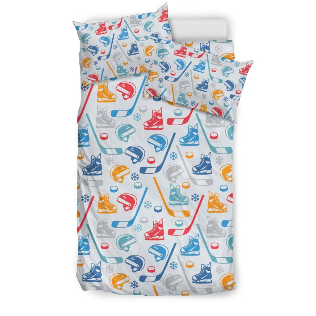 Hockey Pattern Print Duvet Cover Bedding Set-grizzshop