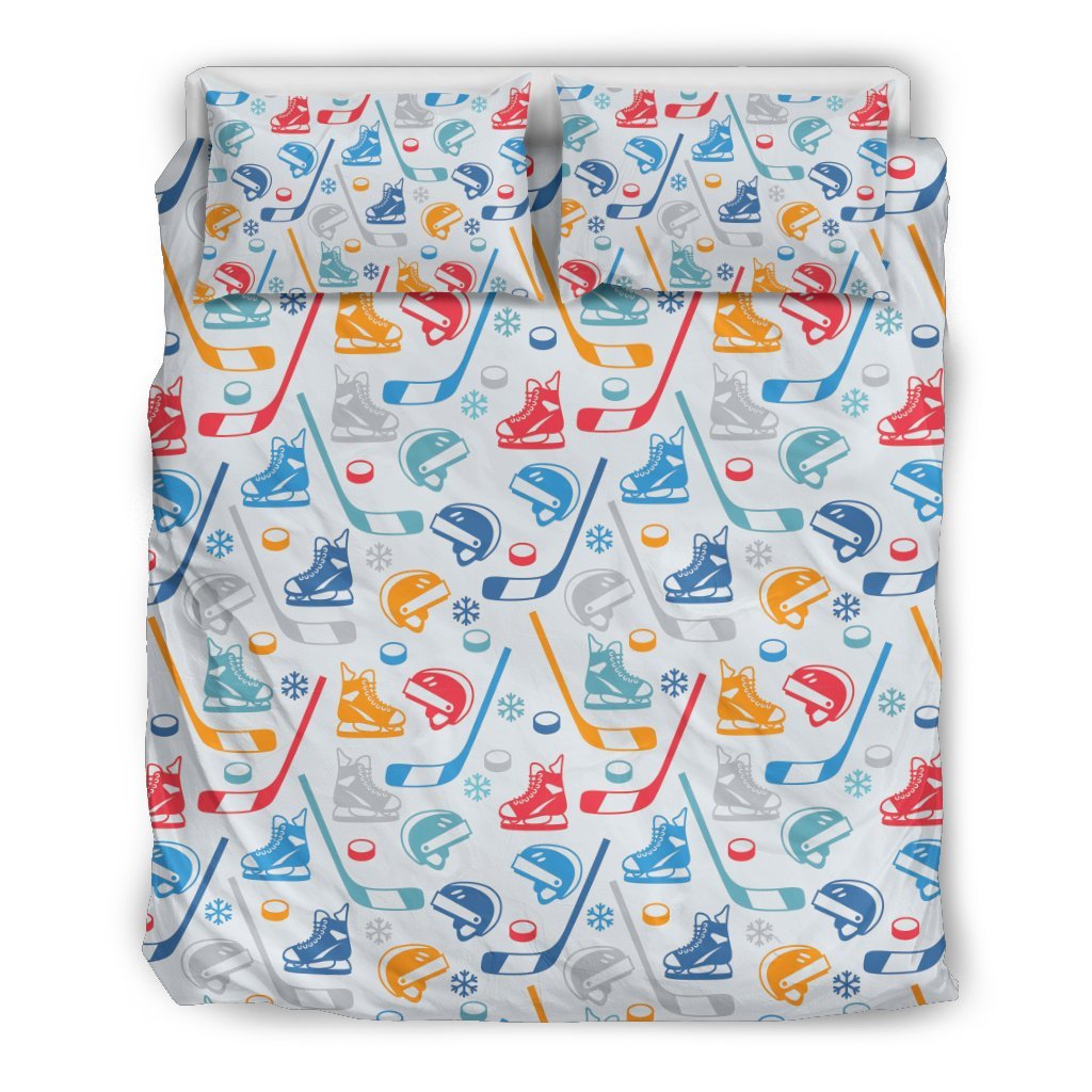 Hockey Pattern Print Duvet Cover Bedding Set-grizzshop