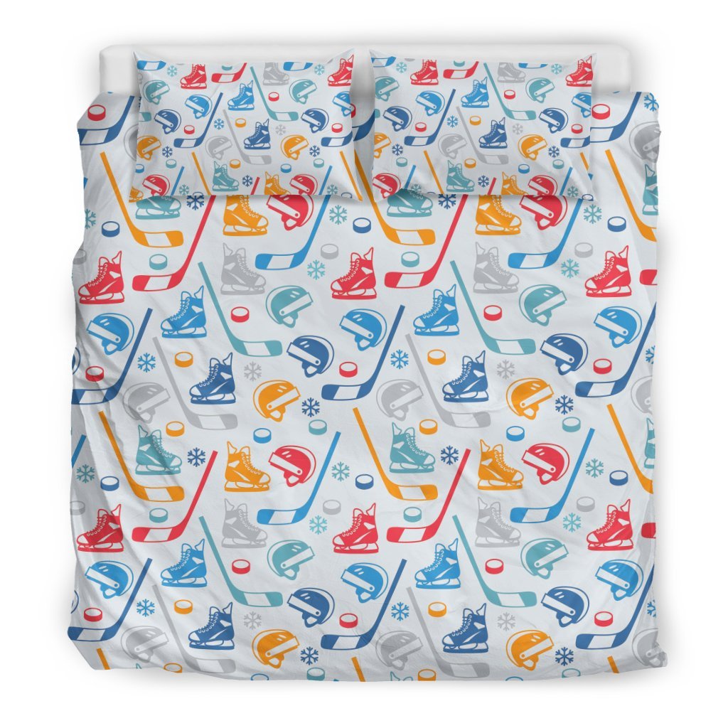 Hockey Pattern Print Duvet Cover Bedding Set-grizzshop