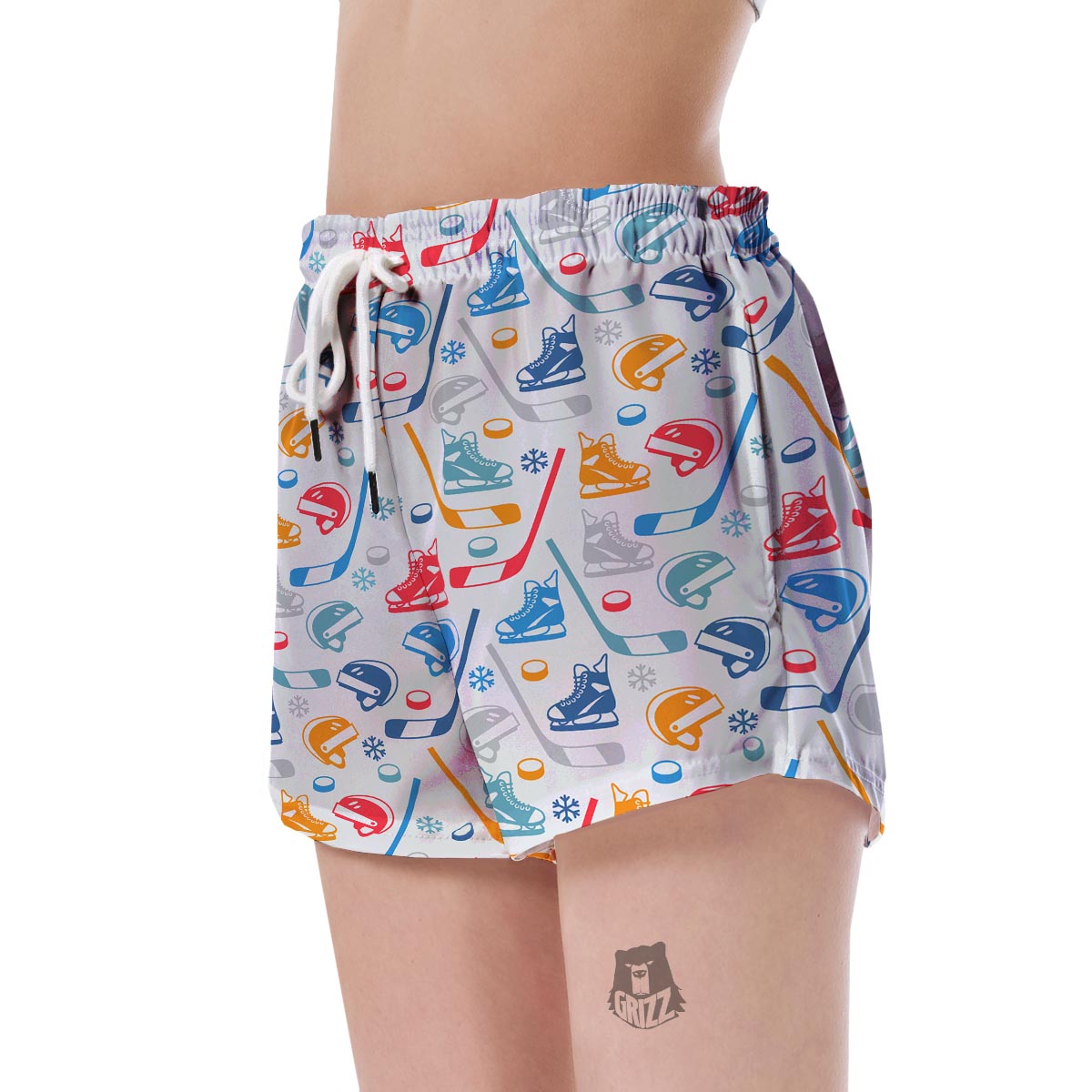 Hockey Pattern Print Women's Shorts-grizzshop