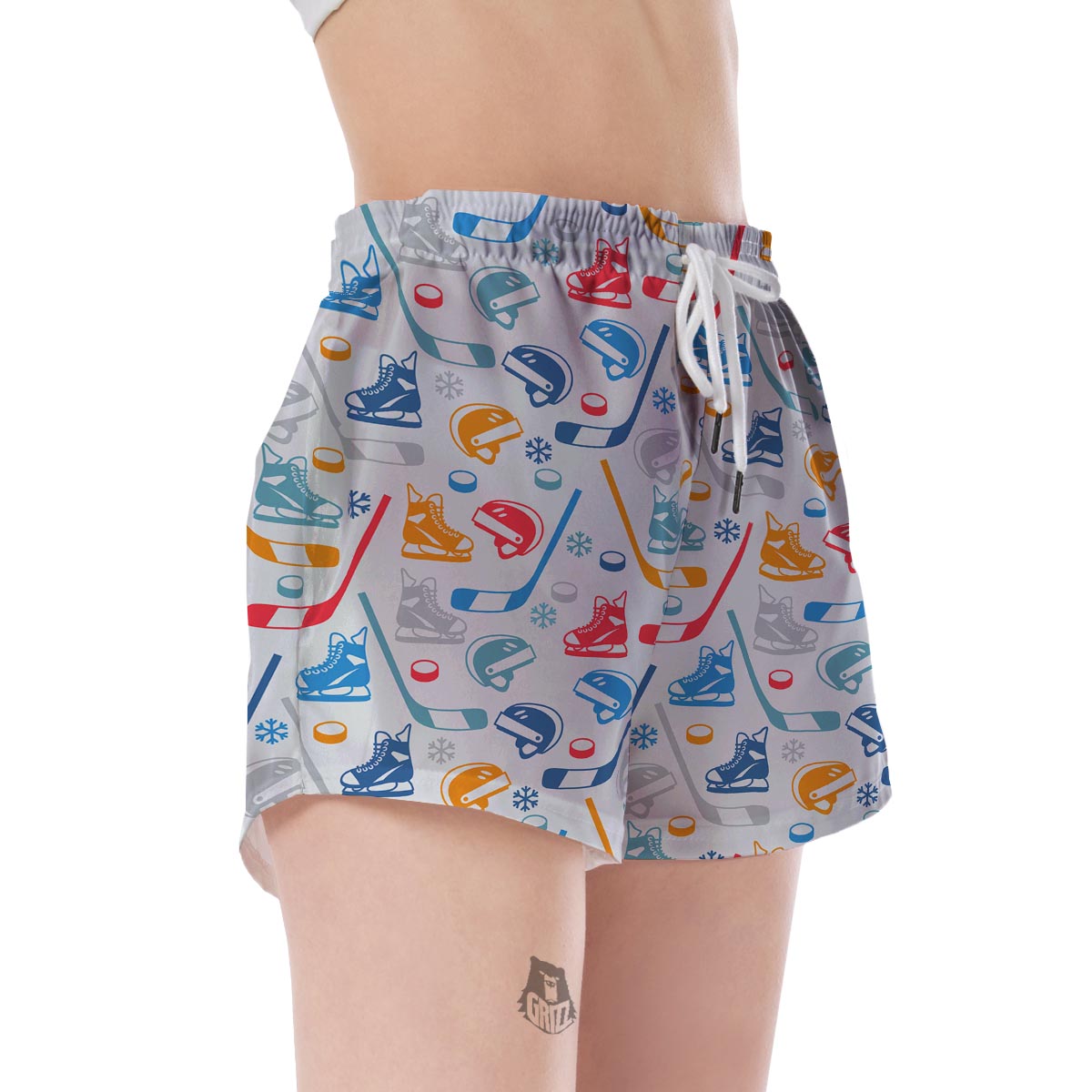 Hockey Pattern Print Women's Shorts-grizzshop