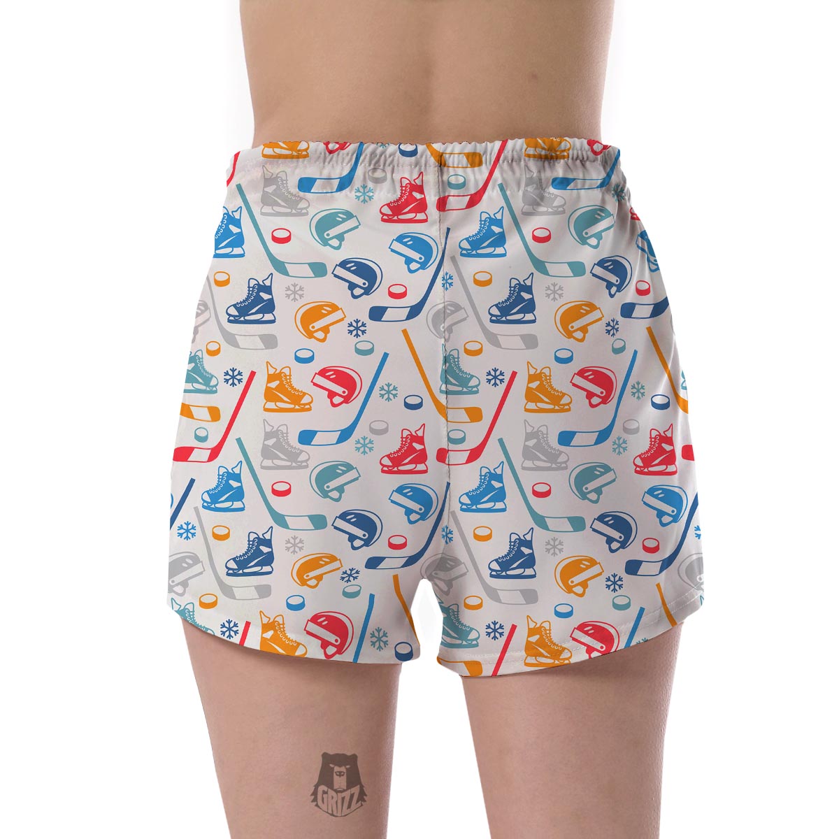 Hockey Pattern Print Women's Shorts-grizzshop